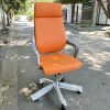 Ghế giám đốc bọc da simili màu cam mới 100%