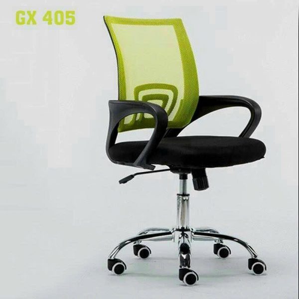 Ghế xoay lưng lưới chân ixon màu xanh mới