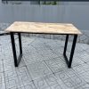Bàn làm việc chân sắt mặt gỗ tự nhiên 1m2*60cm