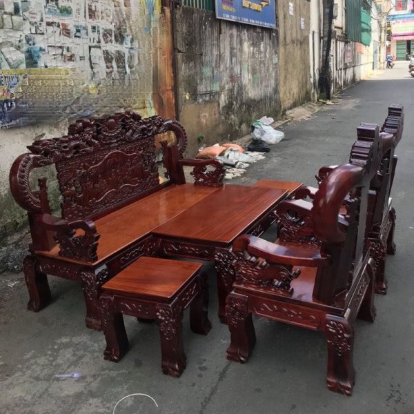 Bộ salon tay 12 gỗ tràm bát tiên đỉnh rồng