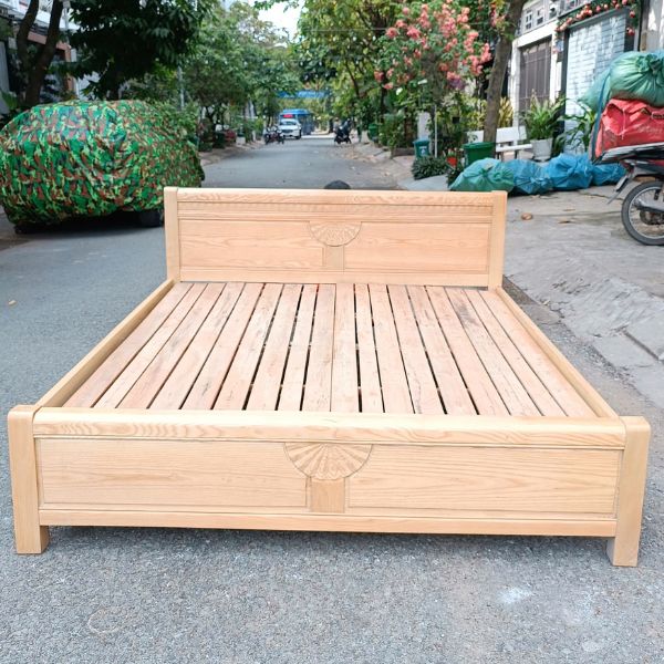 Gường 1m8*2m gỗ sồi mỹ xuất khẩu tồn kho
