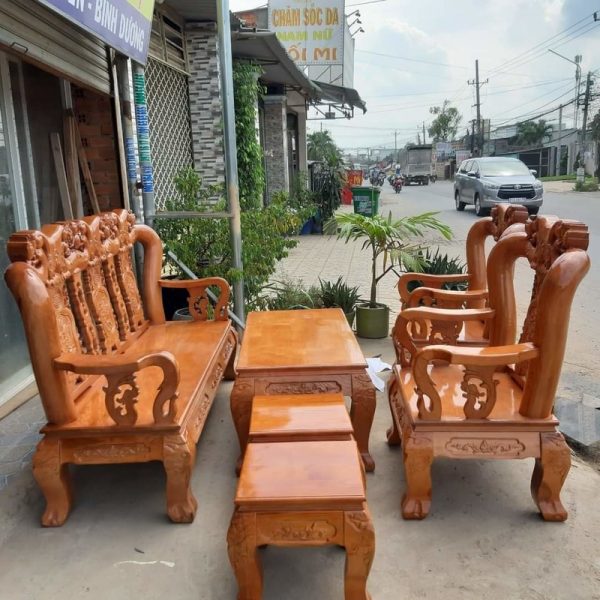 Thanh lý bộ salon tay 12 gõ đỏ tồn kho mới 99% SL020