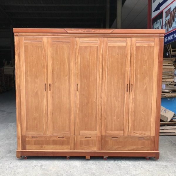 Tủ quần áo gỗ xoan đào 2m3 xuất khẩu giá rẻ TA022