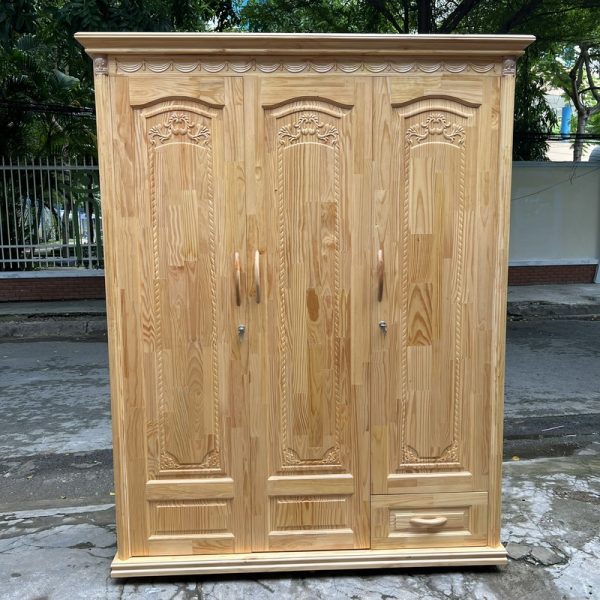 Tủ áo gỗ thông tự nhiên 1m6*2m mới 99%
