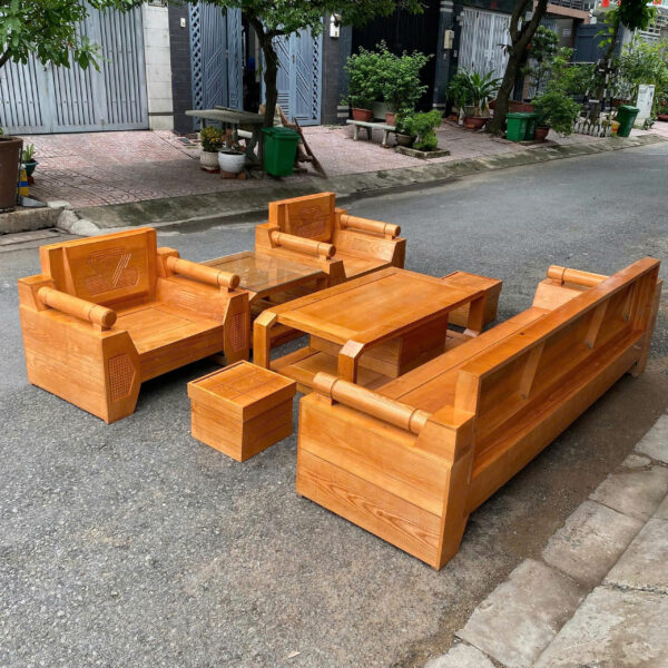 Thanh lý bộ salon thùng gỗ sồi xuất khẩu mới 99%