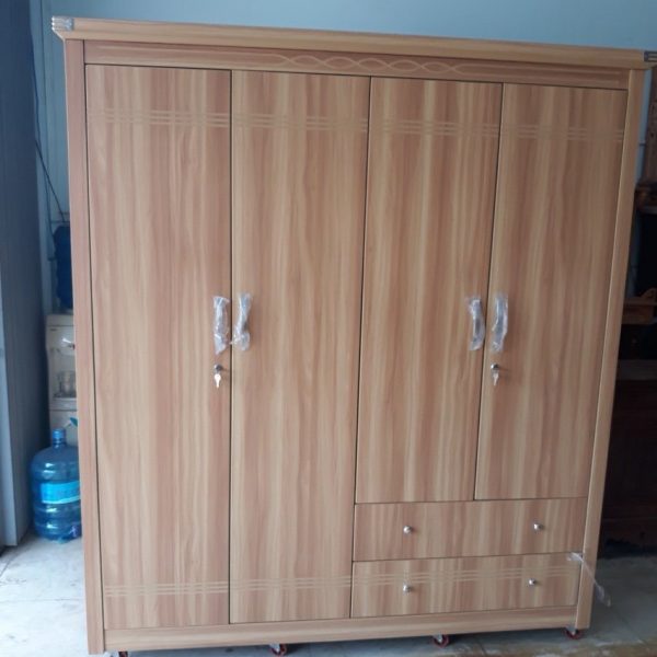 Thanh lý tủ quần áo 4 cánh MDF phủ melamin mới 99%