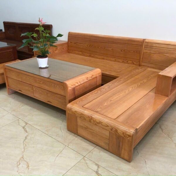 Thanh lý bộ salon góc gỗ sồi cao cấp sang trọng tồn kho