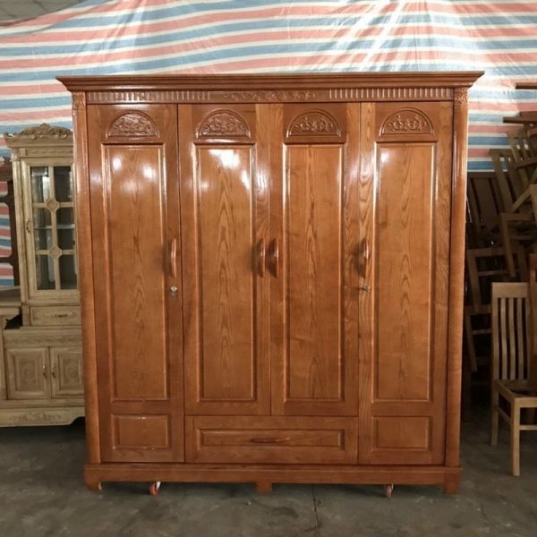Tủ quần áo 4 cánh gỗ xoan đào tồn kho