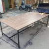 Bàn họp 1m2*2m4 chân sắt mặt MDF cũ