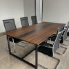 Thanh lý bàn họp 2m4 chân sắt mặt gỗ MFC