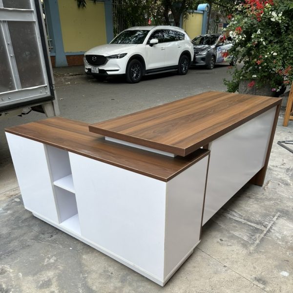 Bàn giám đốc 1m4 góc L gỗ MDF mới 95%