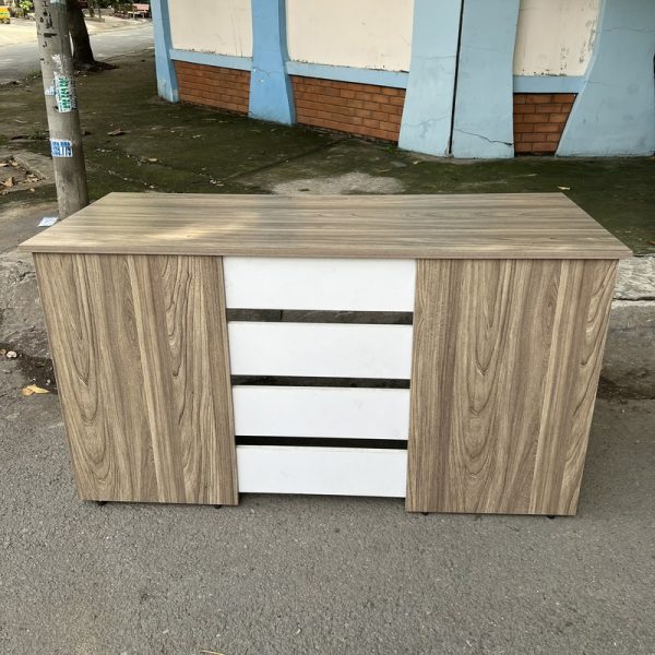 Bàn làm việc 1m4*70cm MDF màu xám mới 98%