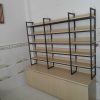 Kệ sắt 2m màu kem gỗ MDF chống trầy