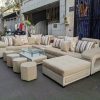 Bộ sofa góc L màu kem gia đình cao cấp mới