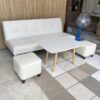 Thanh lý bộ sofa bed kèm bàn màu trắng 98%