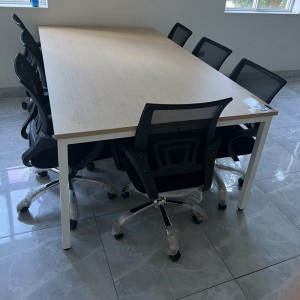 Combo Bàn ghế họp 2m chân sắt mặt gỗ MDF cao cấp