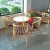 Ghế cafe gỗ 12 nan màu tự nhiên mới 100%