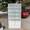 Tủ trưng bày 1m*2m ngăn kính màu trắng mới 99%