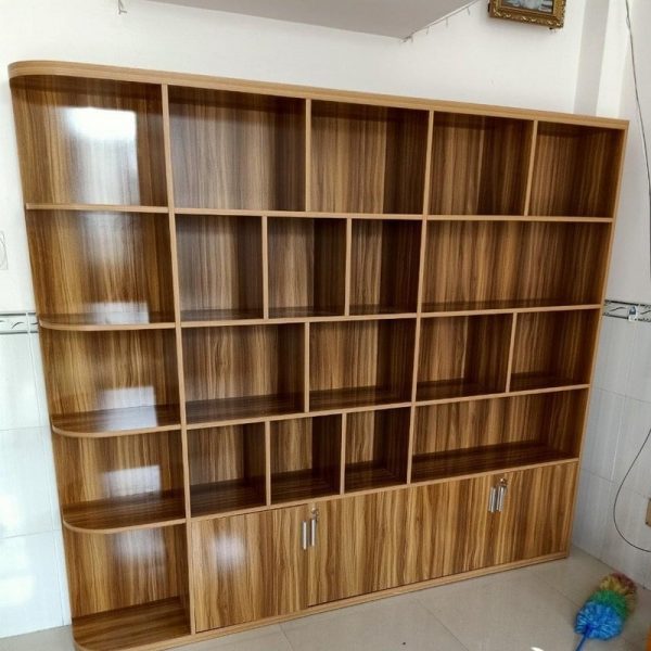 Tủ kệ trương bày gỗ MDF 2m4 màu nâu mới 100%