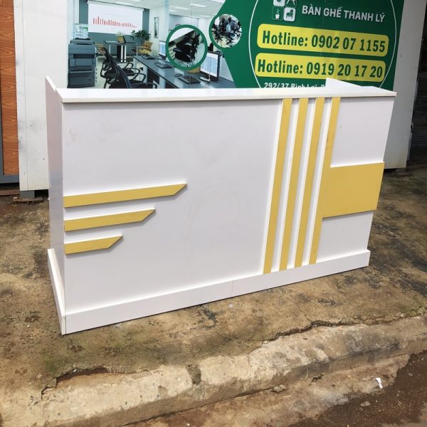 Thanh lý quầy lễ tân 1m8 gỗ MDF mới 95%