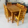 Bộ bàn ăn nhà hàng xuất khẩu gỗ tự nhiên 6 ghế