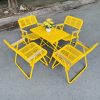 Ghế sắt lưới cafe màu vàng tồn kho mới 100%