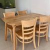 Bộ bàn ăn 4 ghế cabin mặt gỗ tự nhiên tồn kho
