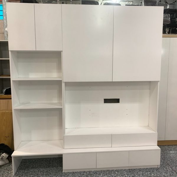 Kệ ngang 2m1*2m5 gỗ MDF màu trắng mới 98%