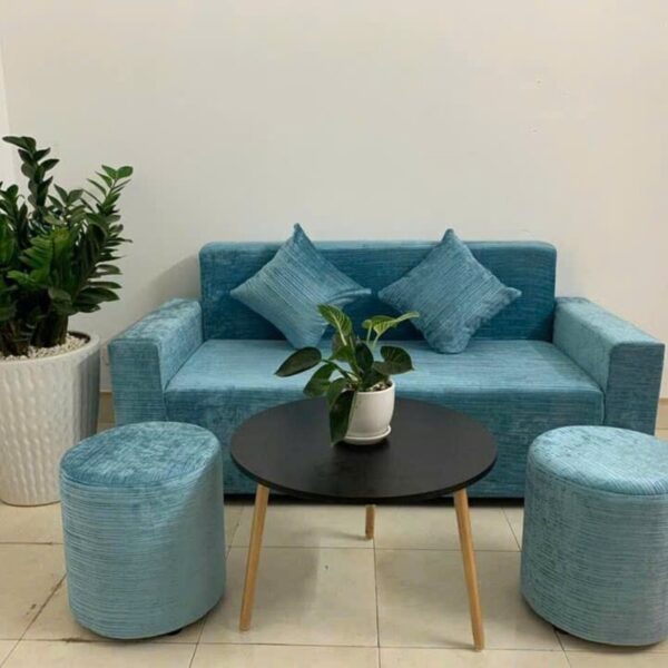 Thanh lý bộ sofa mini màu xanh có bàn mới 98%