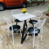Ghế cafe sắt bọc nệm màu đen mới 99%