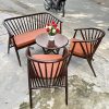 Combo bàn ghế vòng cung gỗ tồn kho mới 99%