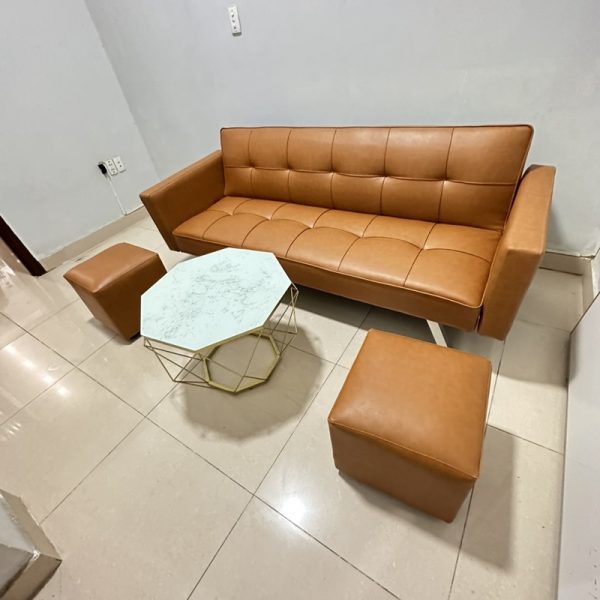 Combo sofa bed 2 chức năng bọc da simili mới 100%