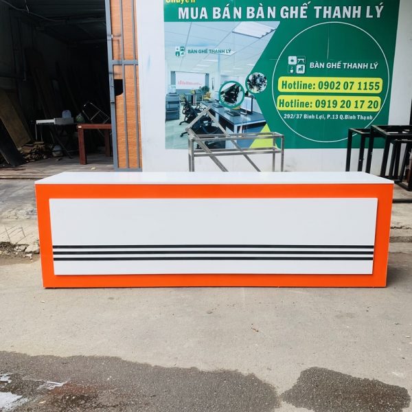 Bàn quầy lễ tân 2m4 gỗ MDF phủ melamin mới 100%