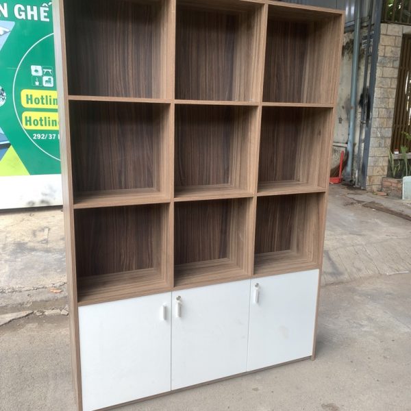 Thanh lý tủ hồ sơ đa ngăn 1m4x2m có kính