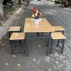 Thanh lý bộ bàn ghế sắt đôn quán ăn 1m*60cm mới 95%