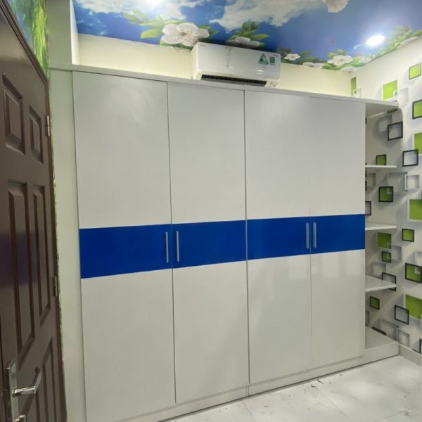 Tủ quần áo 3m*2m4 MDF màu trắng liền kệ mới 100%