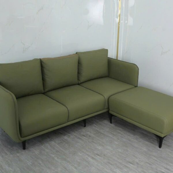 Thanh lý bộ sofa da cao cấp màu xanh mới 99%