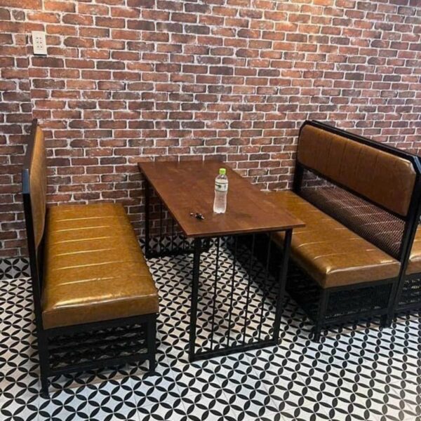Bộ bàn ghế sắt bọc da sang trọng cao cấp mới 99%