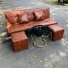 Thanh lý bộ sofa bed có đôn kèm bàn bọc da mới 98%