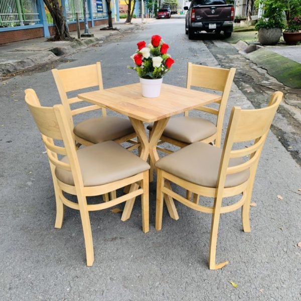 Bộ bàn ghế cafe cabin mặt vuông mới 99%