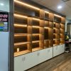 Kệ trưng bày 3m4*2m4 MDF có đèn led đóng mới