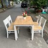 Bộ bàn ăn 4 ghế chery trắng tự nhiên mới 95%