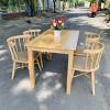 Bộ bàn ghế gỗ 9 nan màu tự nhiên mới 100%