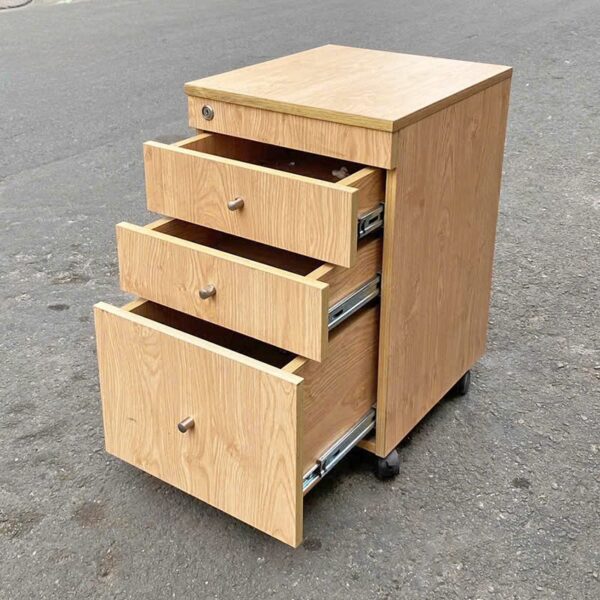 Tủ cabin 3 ngăn gỗ MDF màu nâu cũ đẹp