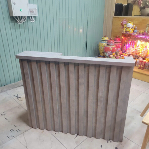 Quầy thu ngân gỗ MDF màu xám 1m2 mới 100%