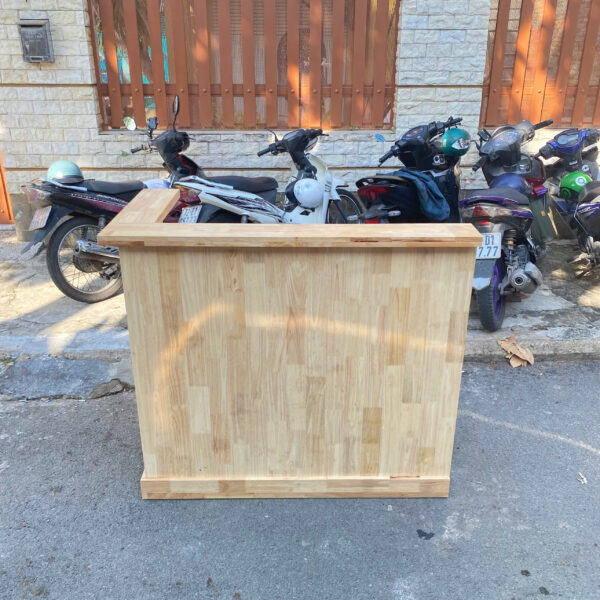 Quầy lễ tân 1m2 góc L gỗ cao su cao cấp