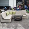 Bộ ghế sofa chữ L cũ bọc da giá rẻ