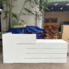 Bàn quầy tiếp tân spa 2m4 MDF trắng mới 100%