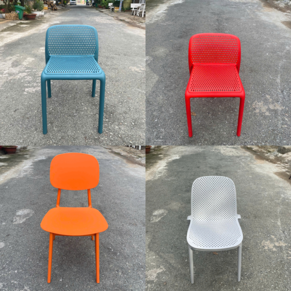 Ghế cafe tựa nhựa đúc nguyên khối (4 mẫu) chỉ từ 400k