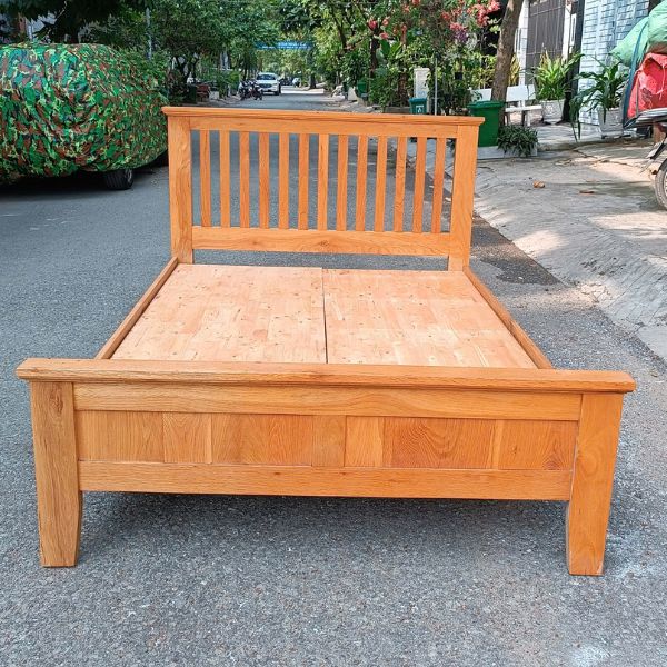 Thanh lý giường gỗ sồi mỹ 1m4 giá rẻ